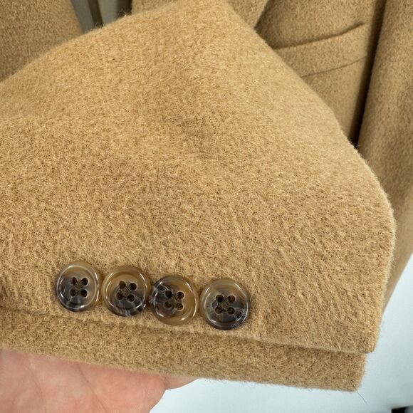 CLUB ROOM Vintage 100% Camel Hair Tan 2 Button Blazer Jacket Size 44L Long - Picture 4 of 8